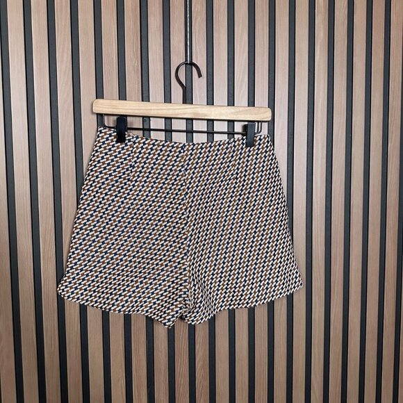 Zara Shorts Small Womens Multicolor Tweed Mini Bermuda Boucle Stretch - Picture 2 of 7